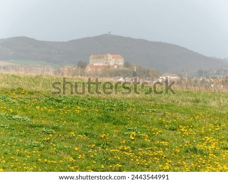 View on the castle Neulengbach at the spring, Austria