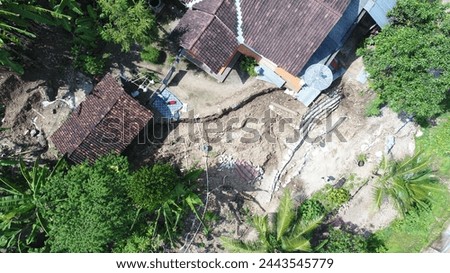 condition of roads and settlements after landslides and earthquakes