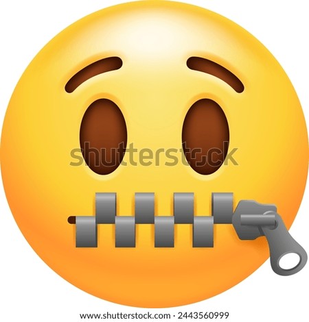 This emoticon typically symbolizes silence, secrecy, or discretion. It is used to convey a range of meanings, including silence, secrecy, discretion or embarrassment.  Royalty-Free Stock Photo #2443560999