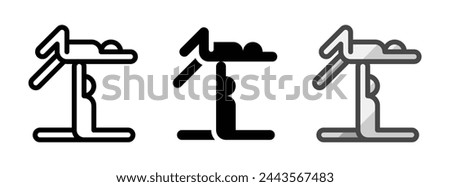 Multipurpose acrobatic gymnastics vector icon in outline, glyph, filled outline style. Three icon style variants in one pack.
