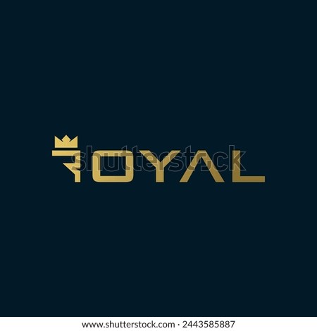 Royal Logo Text Design minimal crown Luxury elegant vector logo template