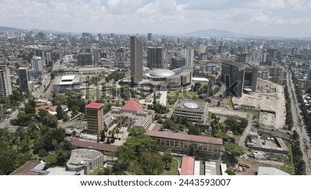addis ababa city aerial view, ethiopia, africa