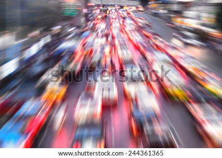 design element. hi-res  image city traffic jam blurred Royalty-Free Stock Photo #244361365