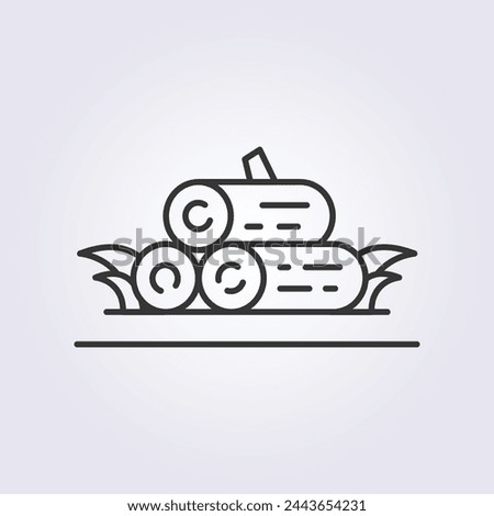 line firewood icon vector logo illustration design, for summer camp theme pack design Royalty-Free Stock Photo #2443654231