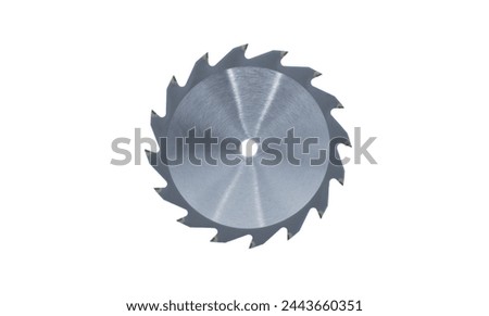 carbide tipped Circular 16 large tooth saw blade brand new fast cut general purpose mainly used for wood cutting isolated on white background never used Royalty-Free Stock Photo #2443660351