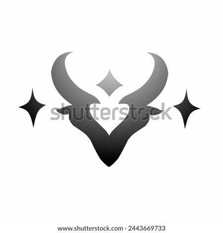 Elegant bull head abstract logo design with stars, suitable for company branding