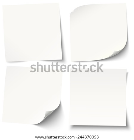 collection of white sticky notes with different shadows Royalty-Free Stock Photo #244370353