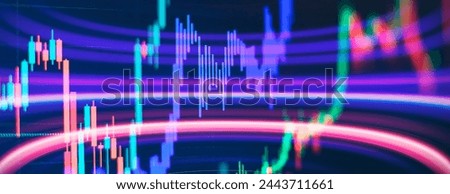 Business graph charts of financial board display candlestick double