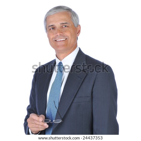 Portrait of a Middle Aged businessman isolated on white