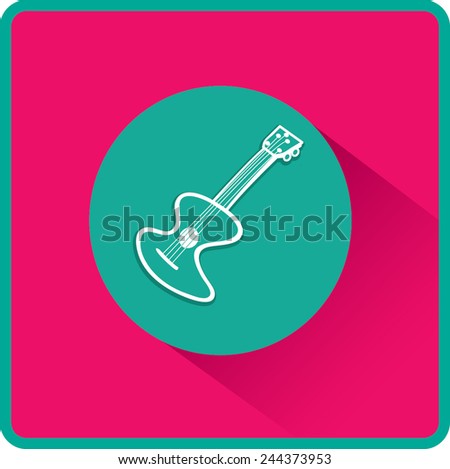 Guitar sign. Flat Vector Icon