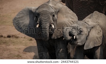 A picture of a female elephant with her baby