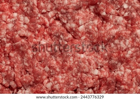 Ground uncooked meat, close up.