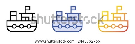 boat icon. Linear, Blue Fill and Gradient Style Design Isolated On White Background