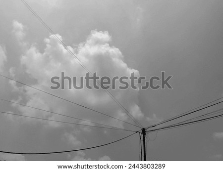 Directly below of tangled wires with dark filter.
 Royalty-Free Stock Photo #2443803289