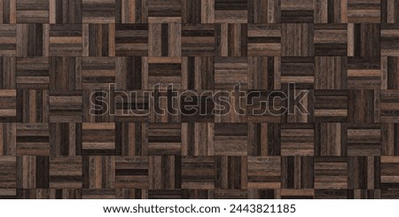 Seamless wood parquet texture herringbone dark brown. 

