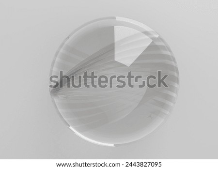 transparent glass ball sphere with wave elements Rainbow texture background for website illustration 3D rendering