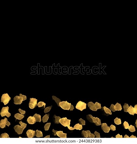 Clip art background of watercolor dots in colors like gold on black background