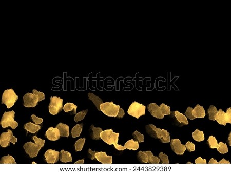 Clip art background of watercolor dots in colors like gold on black background