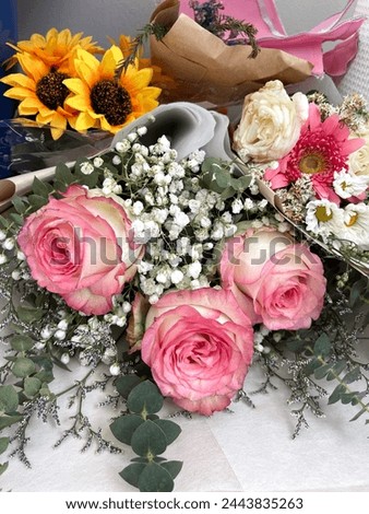 Beautiful pink roses bouquet for decoration