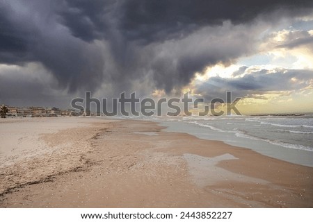 beach in the city after the rain in southern Italy