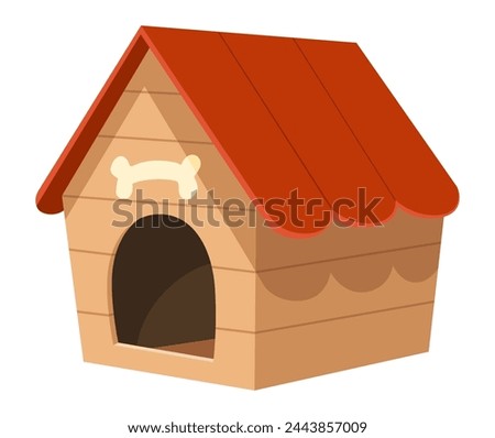 Dog accessory shop icon. Dog House. Petshop supermarket. Pet accessory. Vector illustration in flat style clip art