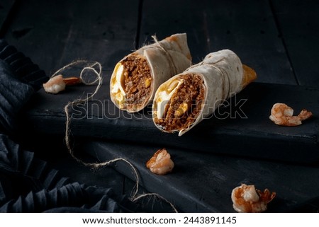 High Quality stock photo of wrap in dark background for digital marketing.