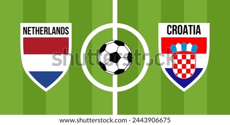 netherlands vs croatia, teams shield shaped national flags