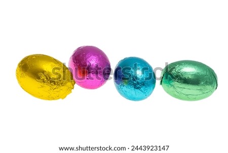 chocolate eggs isolated on white background