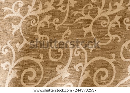 Retro fabric background with floral pattern. Close-up.