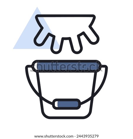 Cow udder and buckets. Fresh milk vector icon. Dairy product sign. Graph symbol for cooking web site and apps design, logo, app, UI