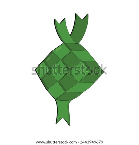 Vector illustration of ketupat, a Eid tradition in Indonesia, Hanging ketupat vector clip art icon for ramadan and Eid Al Fitr decoration element