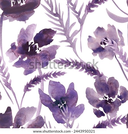 Bouquet. Watercolor wildflowerst. Purple flowers clipart. Floral clip art. Handmade illustration for greeting cards, wallpaper, stationery, fabric, wedding card. Flower pattern.
