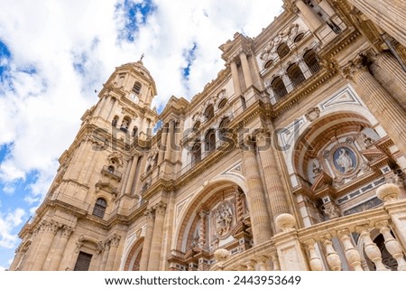 Malaga, Spain, view of the Renaissance architectures of the Malaga Cathedral (or Santa Iglesia Catedral Basílica de la Encarnación) Royalty-Free Stock Photo #2443953649