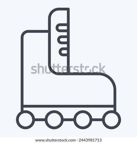 Icon Roller Skate. related to Skating symbol. line style. simple design illustration