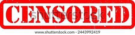 Red Censored Rubber Stamp Grunge Texture Label Badge Sticker Vector EPS PNG Transparent No Background Clip Art Vector EPS PNG 