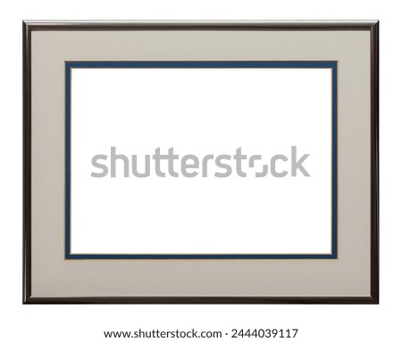 Thin Metal Picture Frame with Mat Cut Out on White.