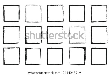 Hand drawn sketch frame vector. Simple doodle rectangle pencil frame border shape. Hand drawn doodle scribble border element for text quote template. Pencil brush stroke style .10 Eps