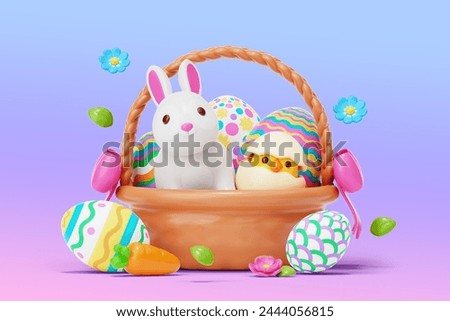 Cute and Cartoonish Bunnies: Adorable bunny clip
art featuring chubby cheeks, expressive eyes, and
endearing poses, perfect for creating charming and
lighthearted Easter-themed content.
Suggested 