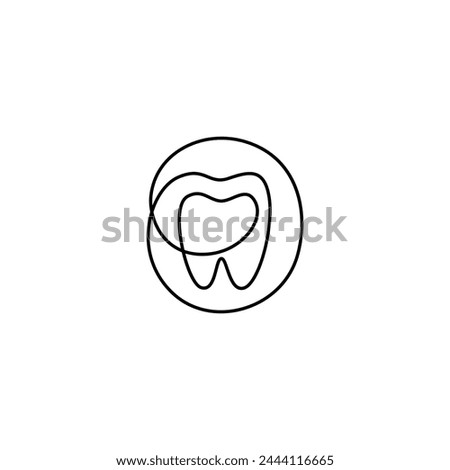 abstract dental logo in circle frame with linear design style