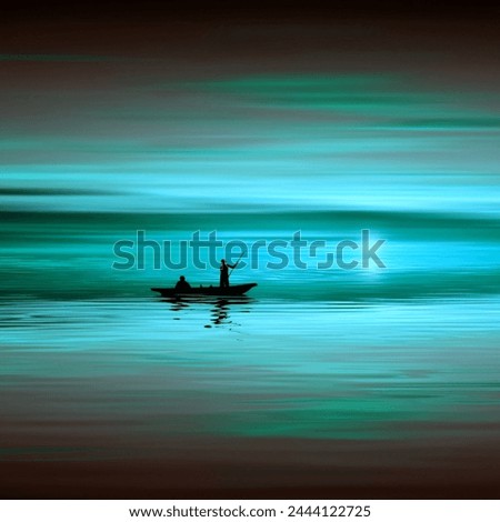 The picture of beautiful sea and a boat under thr sea
