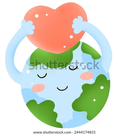 Earth holding heart clip art png