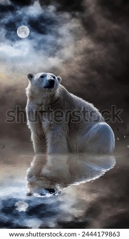 It is picture of Bear Standing on the Bank of Canal.