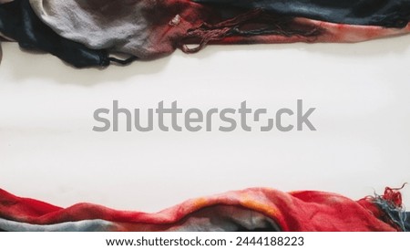 Abstract colorful fabric with white background, copy space, abstract art wallpaper