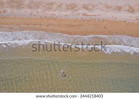 Tranquil Seashore Aerial View at Twilight