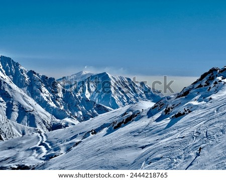Iran Mountain for ski in winter Snowboard Royalty-Free Stock Photo #2444218765