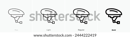 bike helmet icon. Thin, Light Regular And Bold style design isolated on white background