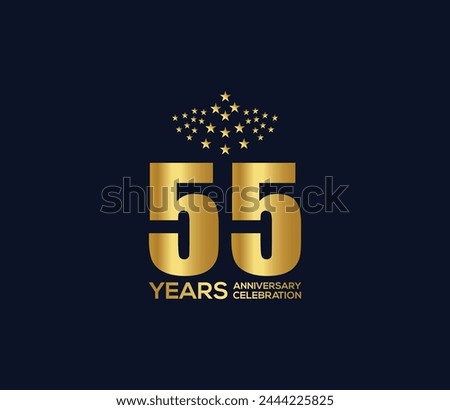 Celebration of Festivals Days 55 Year Anniversary, Invitations, Party Events, Company Based, Banners, Posters, Card Material, Gold Colors Design