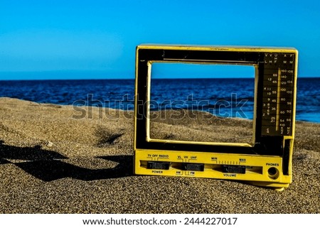 Photo Picture of a Television on the Sand Beach