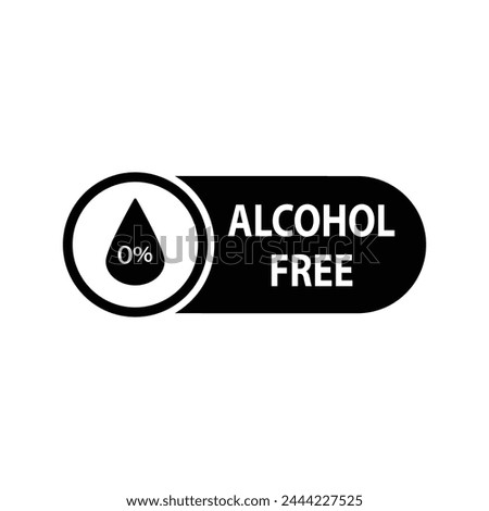 Alcohol free icon, no alcohol sign