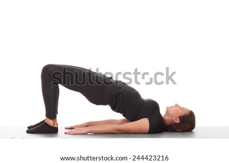 Young woman training yoga . 
